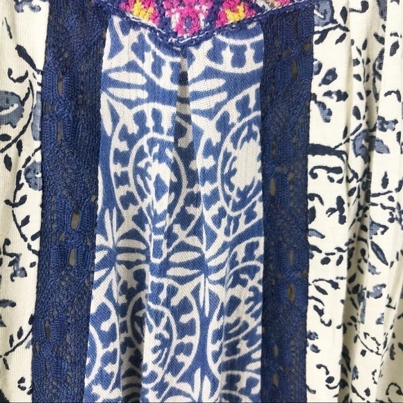 LUCKY Brand Boho Gypsy Embroidered Top XS - Picture 7 of 8